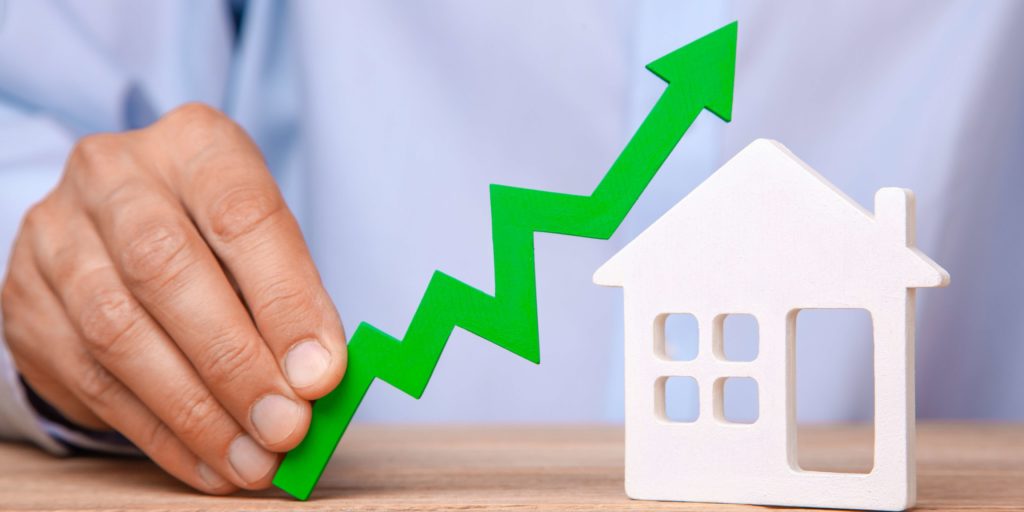 Housing price increase arrow